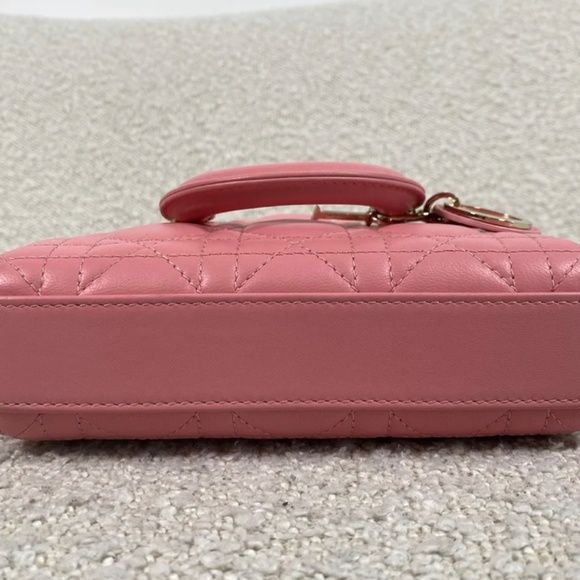 Authentic Dior Lady D-Joy Micro Bag Pink Cannage Lambskin - Picture 13 of 14